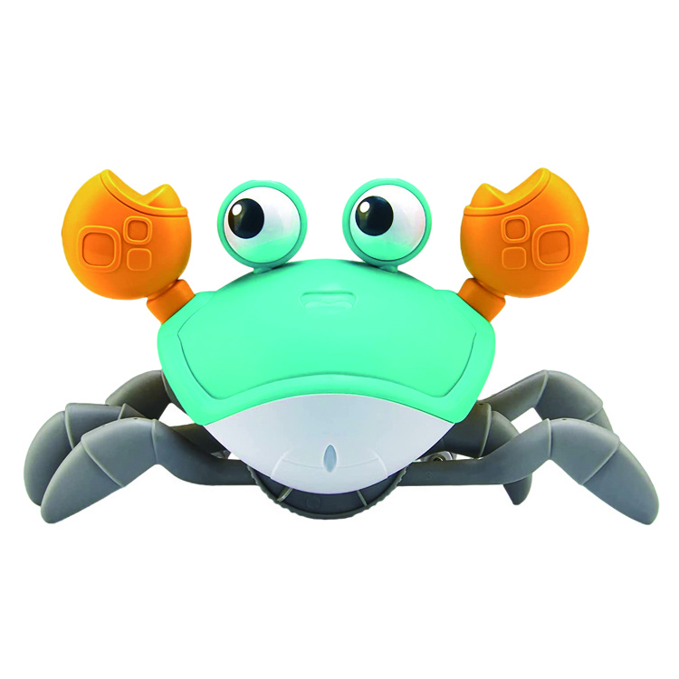 Discount Custom Wholesale Toys Induction Electric Crab Toy  Baby Crawling Crab with Music and LED Light Up Baby Toy For Kids