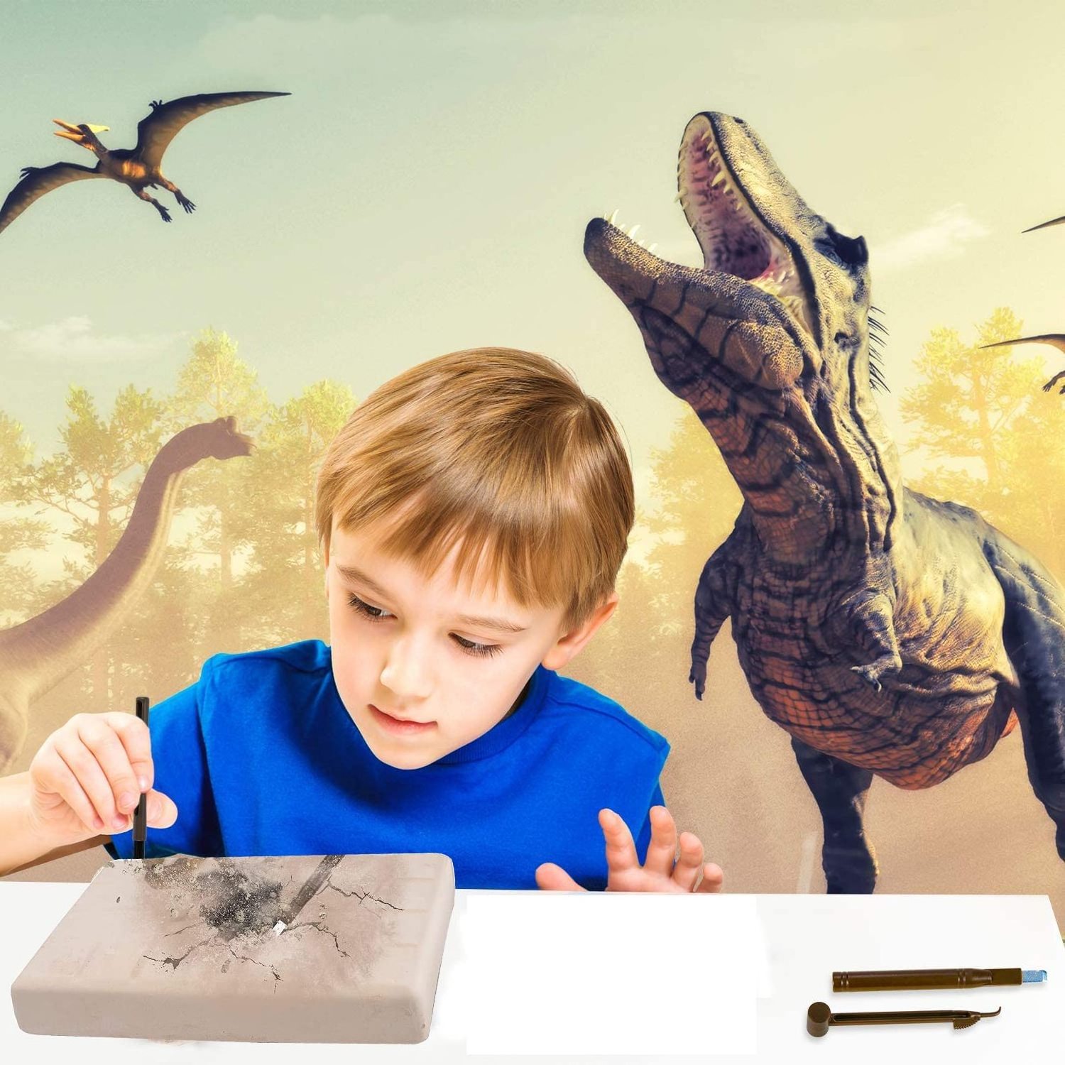 Kids Dinosaur Fossil Digging kit Dinosaurs Skeleton Set Dino Excavation Science Kit Educational Realistic Toys