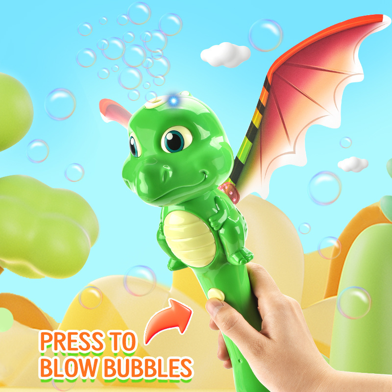 CPS Outdoor Bubble Gun Machine Toys Electric Dinosaur Bubble Wand Stick Toys Bubble Blower With Light And Sound For Kids