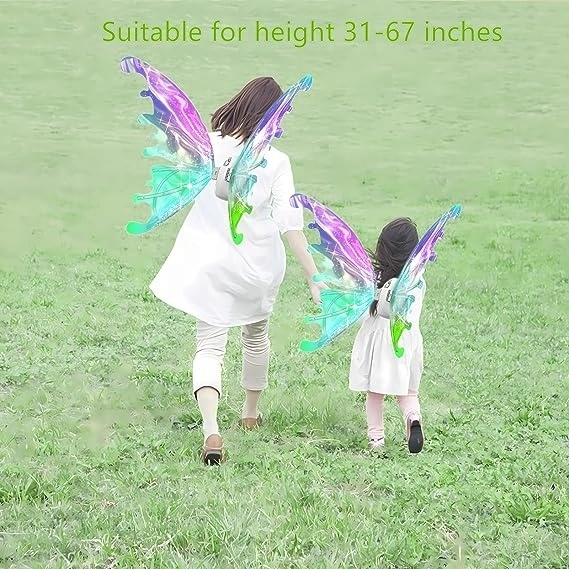 Light-up Toy Fairy Wings Butterfly Princess Wings Toy Sparkling Glowing Electric Butterfly-Wings for Halloween Christmas Gift