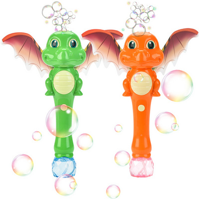 CPS Outdoor Bubble Gun Machine Toys Electric Dinosaur Bubble Wand Stick Toys Bubble Blower With Light And Sound For Kids