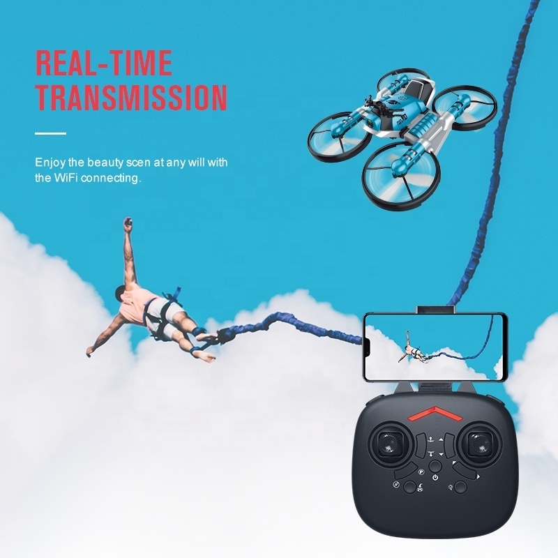 2 In 1 High Speed Flying Car HD Aerial Camera Rc Helicopter Motorcycle Professional Quadcopter Drones With Camera