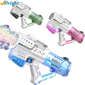 360 Rotating Crazy Electric Space Machine Bubble Gun Toys Rechargeable Battery Bubble Machine Blower With Light For Kids