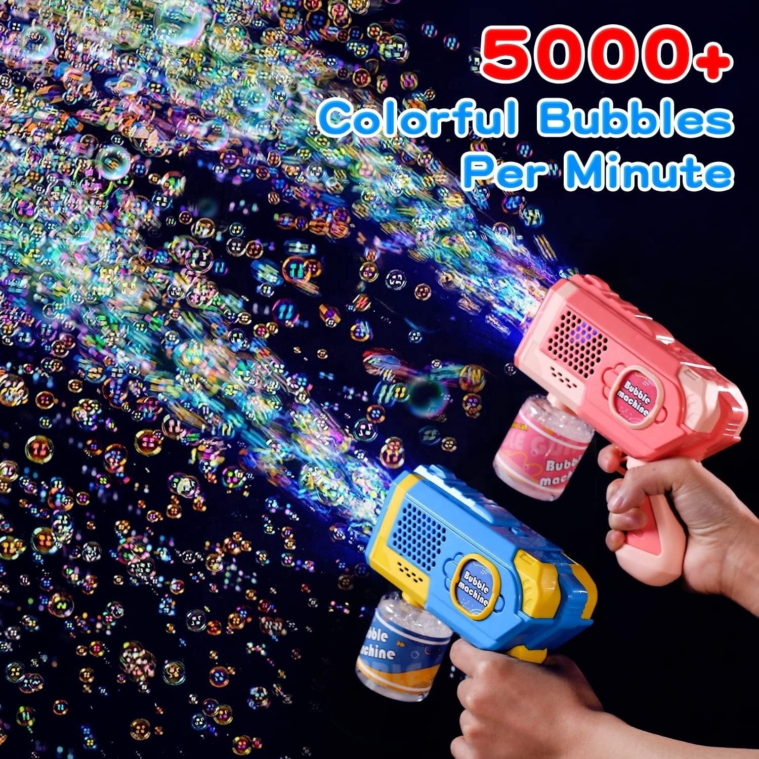 Electric Automatic Toy Gun 8 Hole Light Up Bubble Blower Machine Bubble Bun for Kids  Bubble Guns Blaster for Toddlers