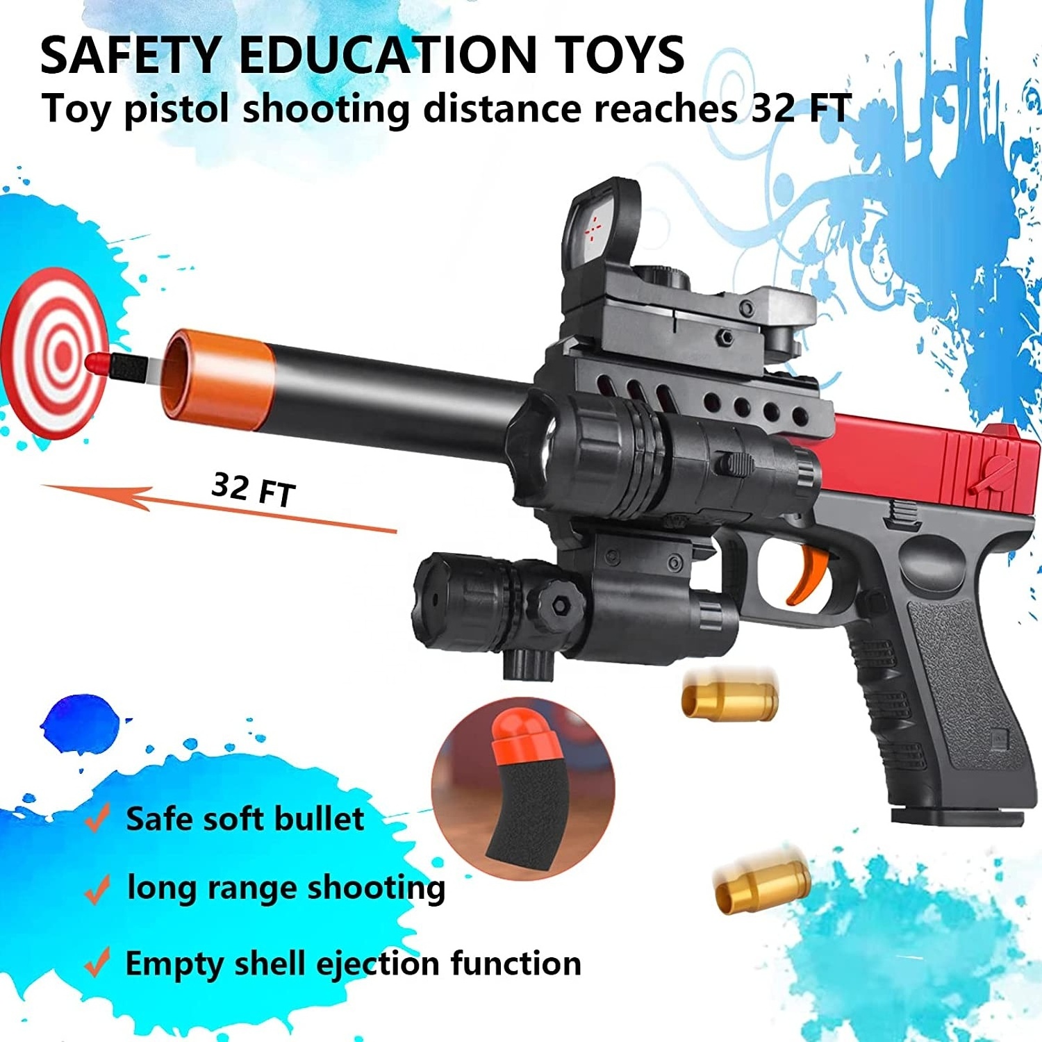 Hot selling G18 Soft Bullet Toy Gun Soft Bullet Pistol with Shell Ejection Pistol Toys Foam Blaster for Kids