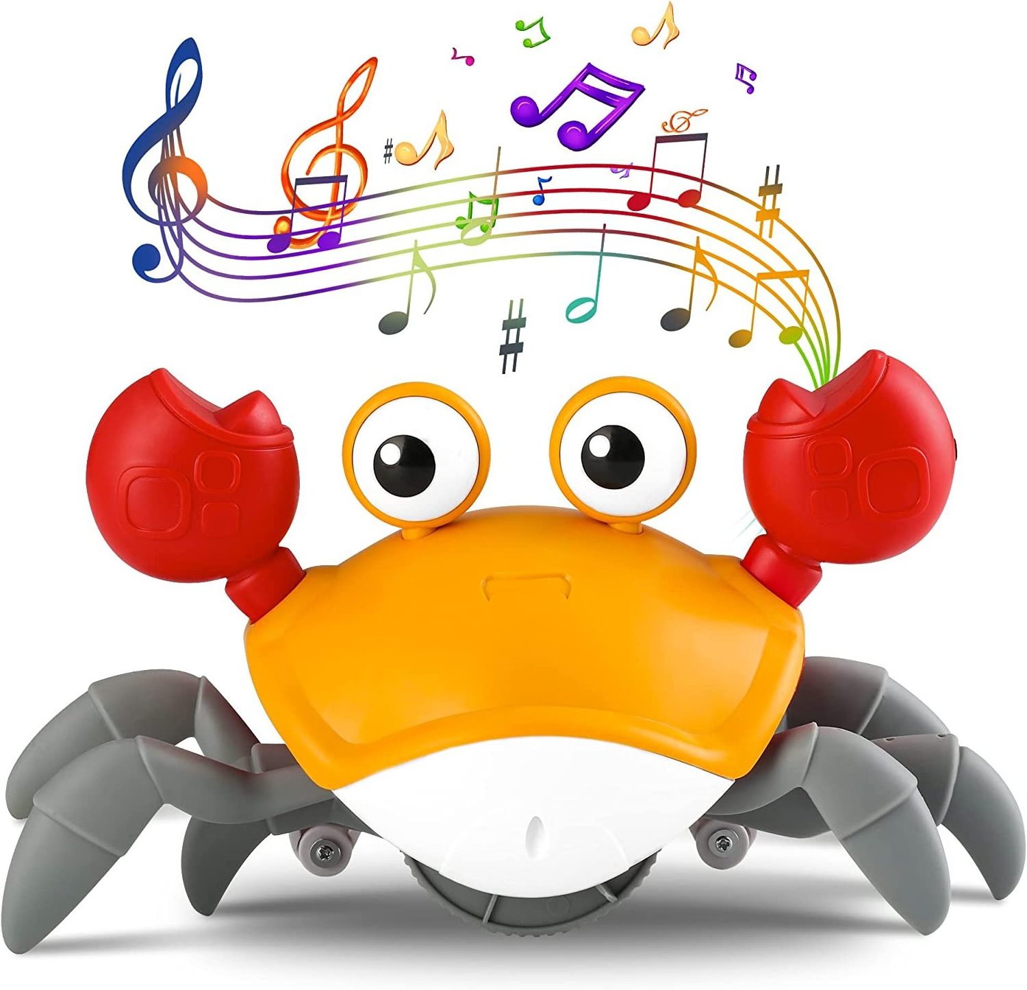 Discount Custom Wholesale Toys Induction Electric Crab Toy  Baby Crawling Crab with Music and LED Light Up Baby Toy For Kids