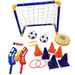 4 in 1 outdoor games Set for Kids Adults football stand Scoop ball Outside Lawn Games for Camping Birthday Parties