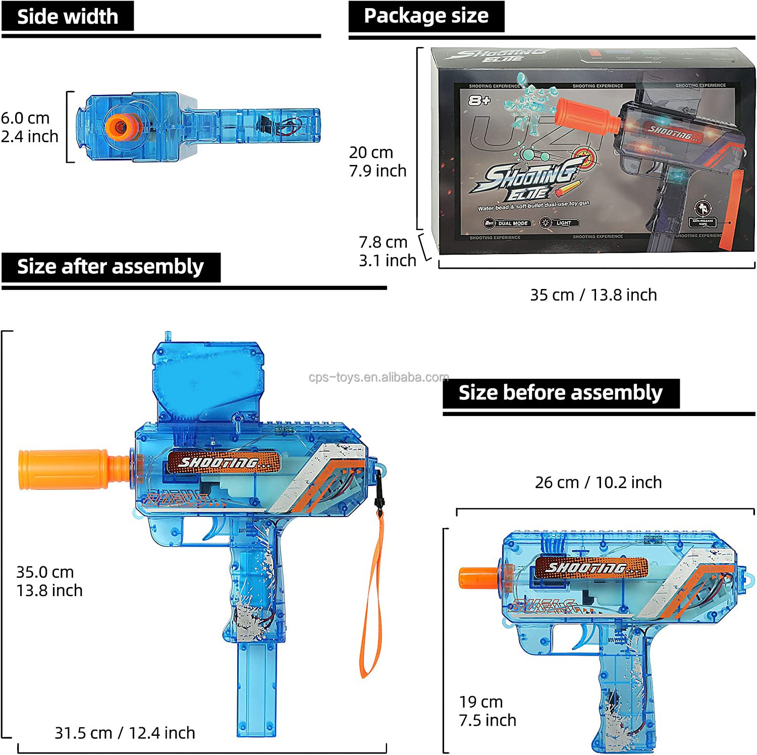 Gel Ball Blaster Gun for Kids Electric Automatic Splatter ball Shooting Gun for Children and Adult Boy