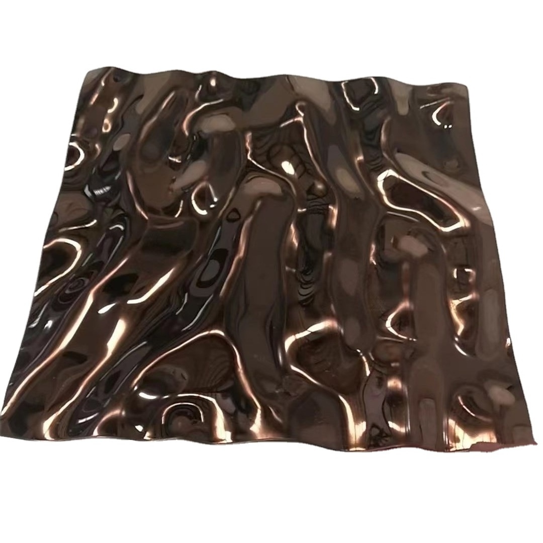 High quality good price water drop pattern shim SS316 430 stainless steel rippled gold black mirror precision sheet mirror 304