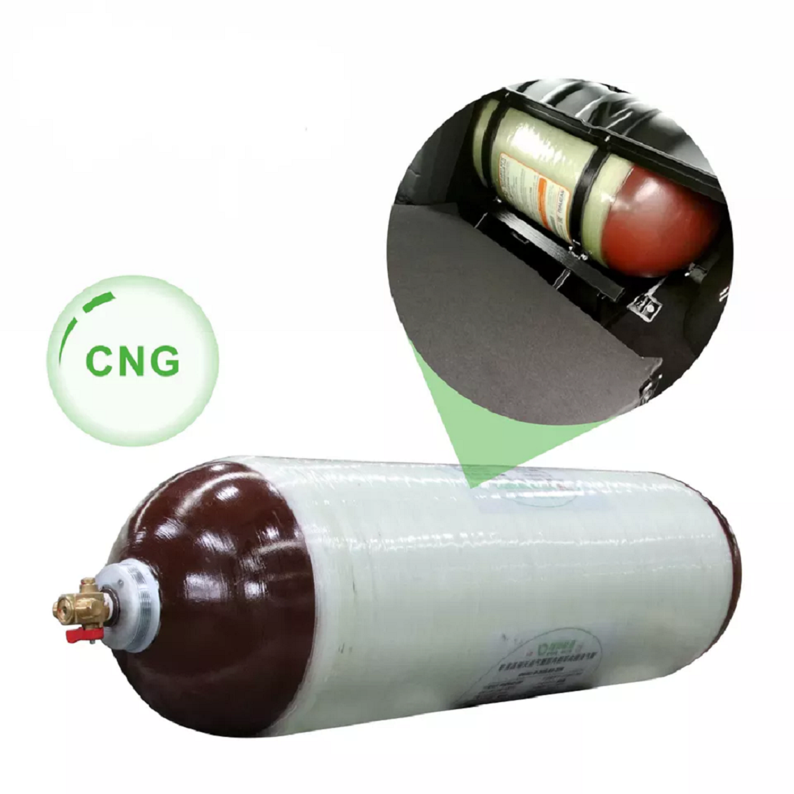 Clean Energy Steel liner wrapped fiber composite cylinder Gas cng2 Tank 50L-200L CNG Cylinder Type 2 for car truck vehicle