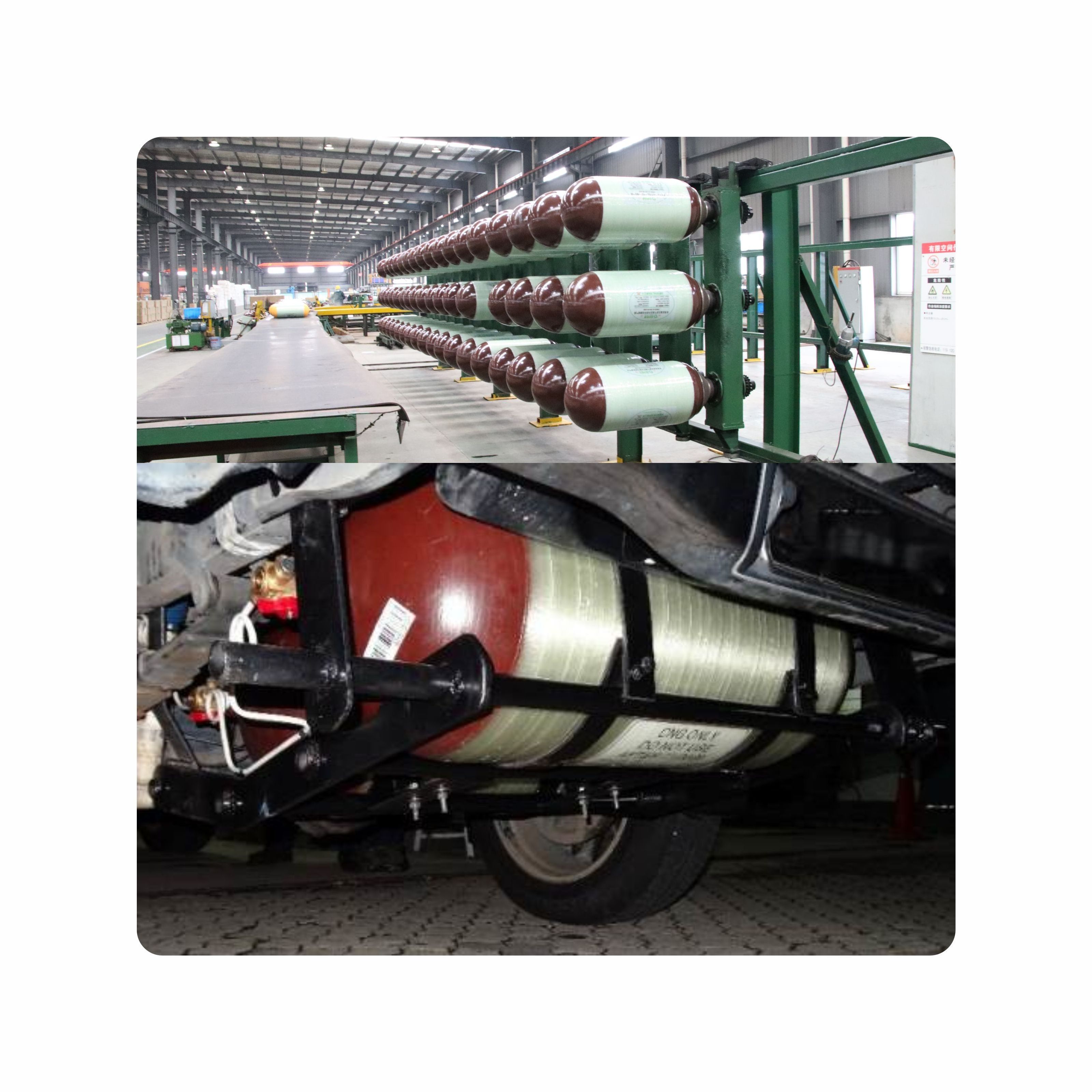 Clean Energy Steel liner wrapped fiber composite cylinder Gas cng2 Tank 50L-200L CNG Cylinder Type 2 for car truck vehicle