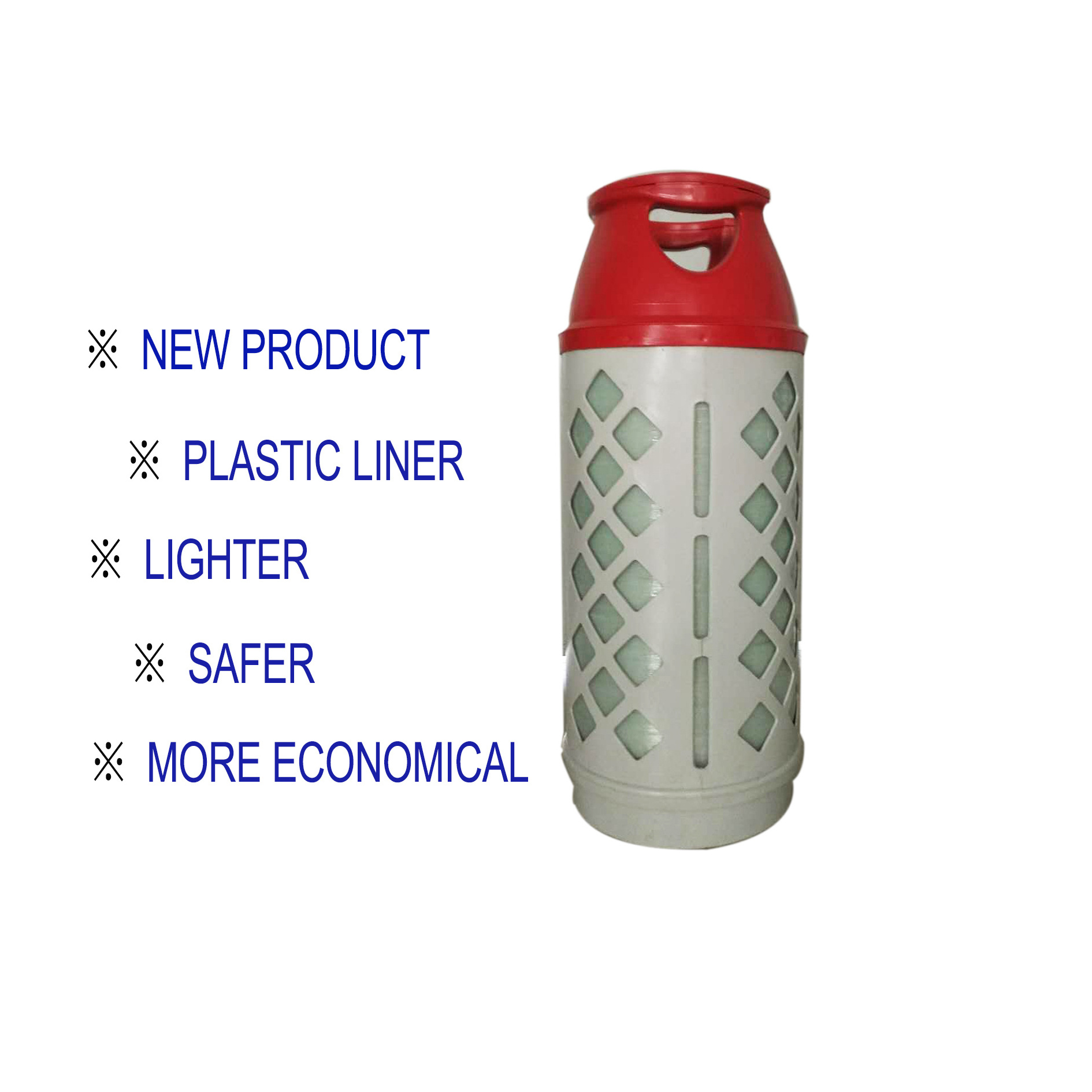 Portable LPG-24.5L Composite Gas Cylinders for Cooking Made of Plastic Low Composite Material LPG LD Low Price Lpg Tank 10KG