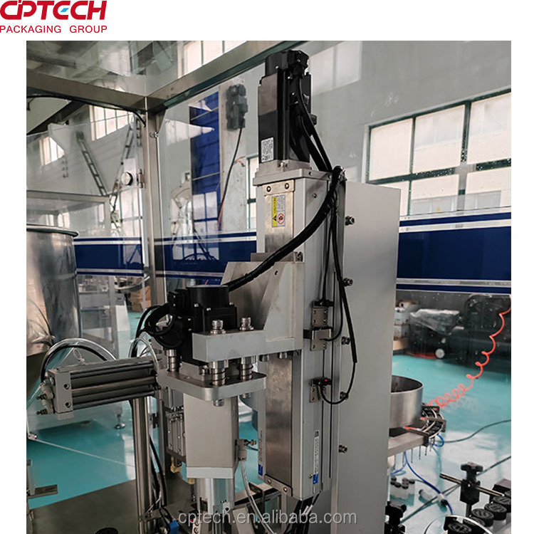 CPTECH glass bottle filling and capping machine compact design fully automatic whisky production line Rotary filler and capper