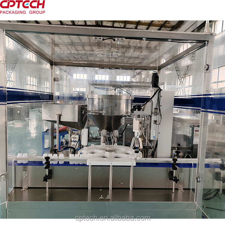 CPTECH glass bottle filling and capping machine compact design fully automatic whisky production line Rotary filler and capper