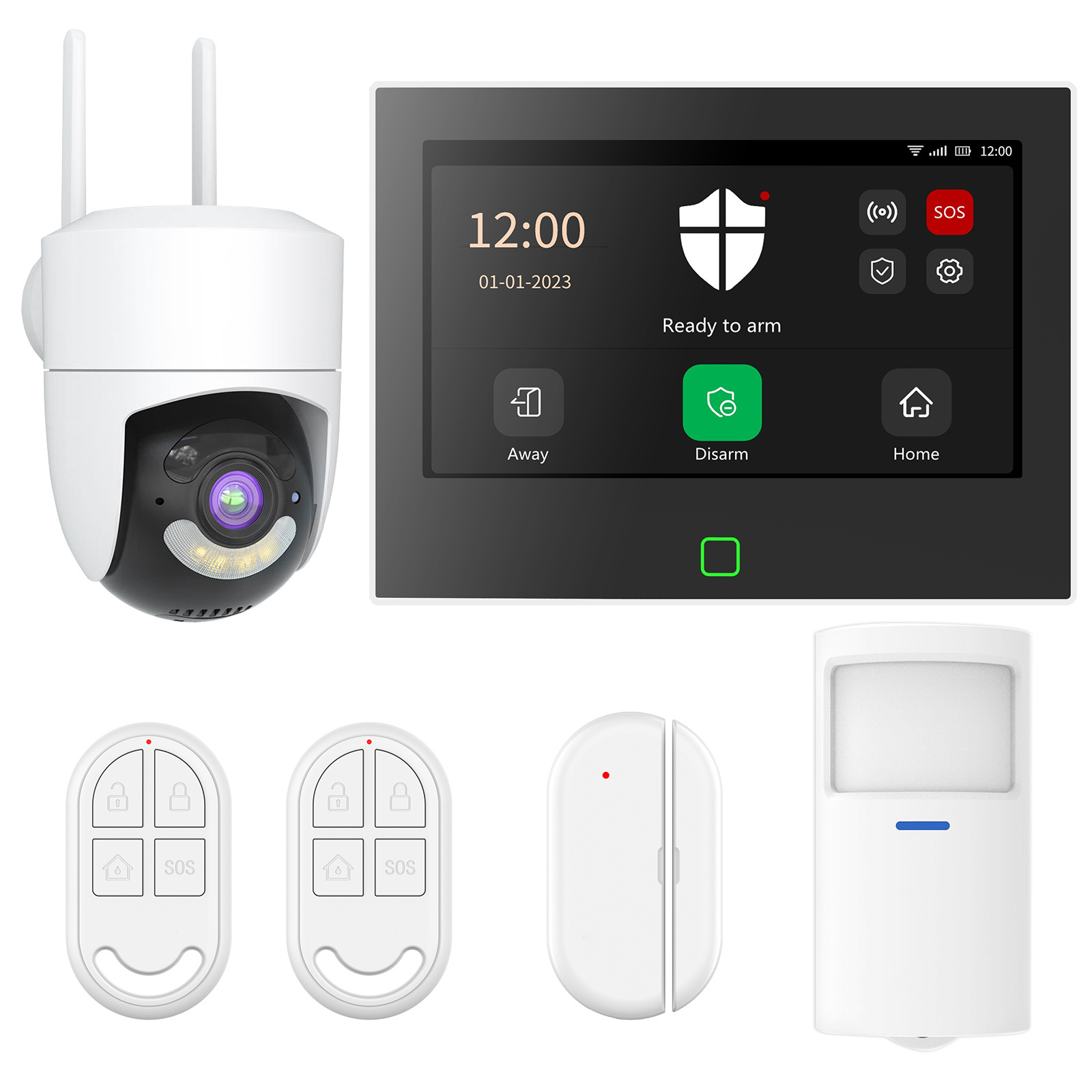 House Apartment GSM 4G+WIFI Alarm 7Inch Screen 8 Wired Zones Wireless Burglar Security Alarm System