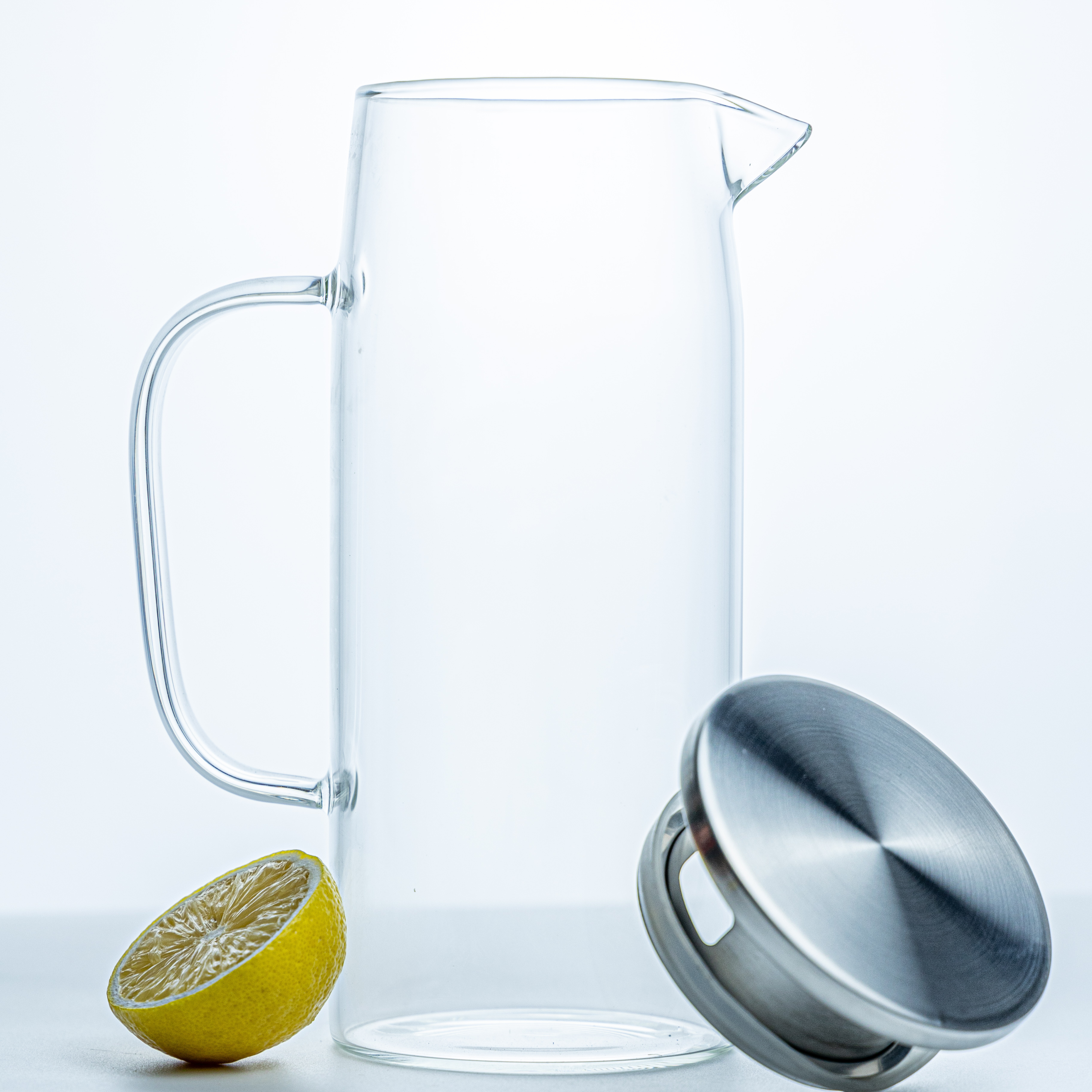 Popular Beauty Design Water Pitcher Jug Lid High Borosilicate Glass Pitcher