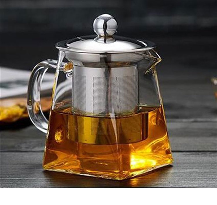 350ml 500ml 750ml 950ml Glass Teapot with Stainless Steel for Loose Leaf Tea High Borosilicate Glass Tea Kettle