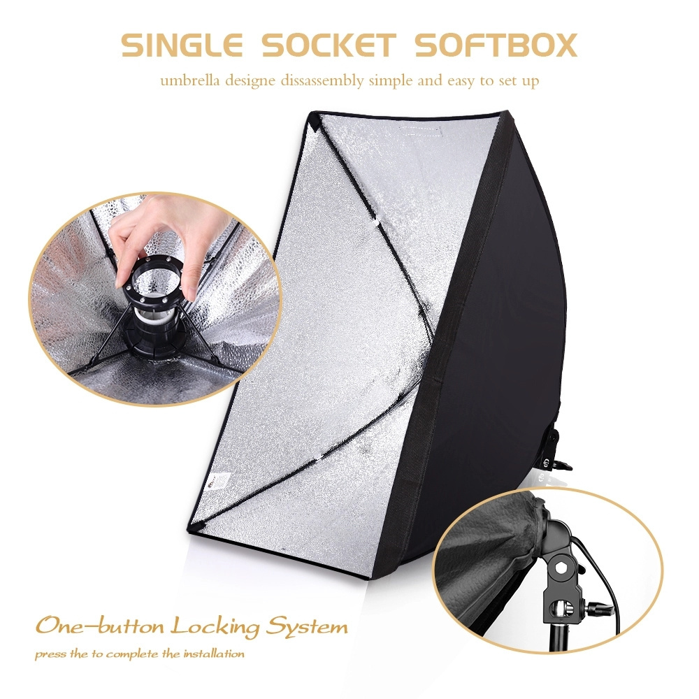 CPYP Photo Studio Accessories 50x70cm Photography light box Softbox With LED Bulbs E27 Socket for Photography Lighting