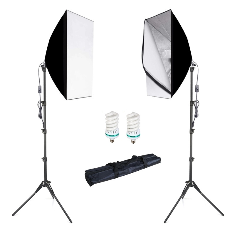 CPYP Photo Studio Accessories 50x70cm Photography light box Softbox With LED Bulbs E27 Socket for Photography Lighting