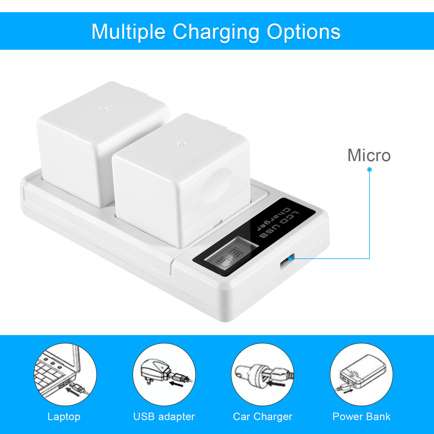 Station Gift for Arlo Digital Screen Charging Station Compatible for Arlo Pro/Pro 2/Go Feirsh Charger Camera battery