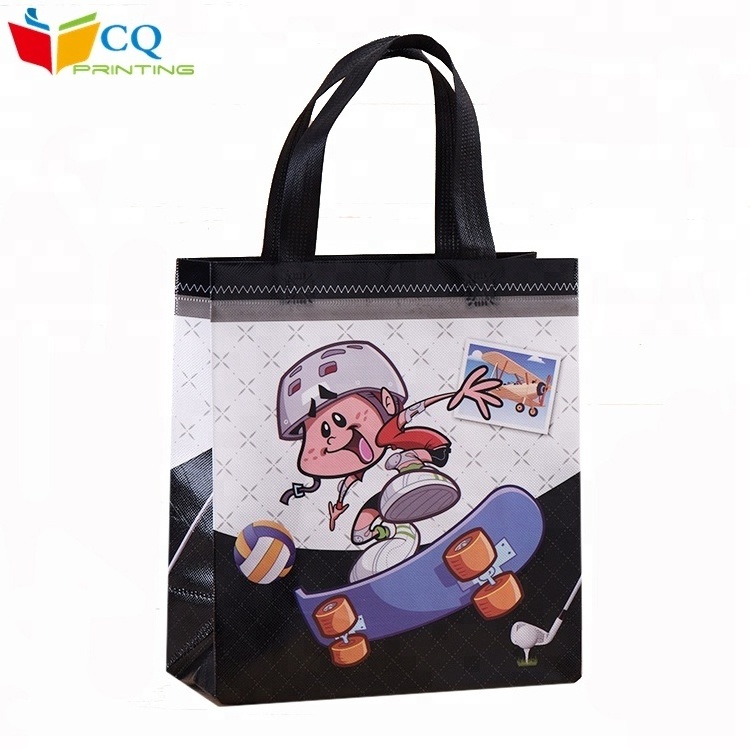 China manufacturer cheap custom cartoon picture printed laminated non woven promotional shopping bag