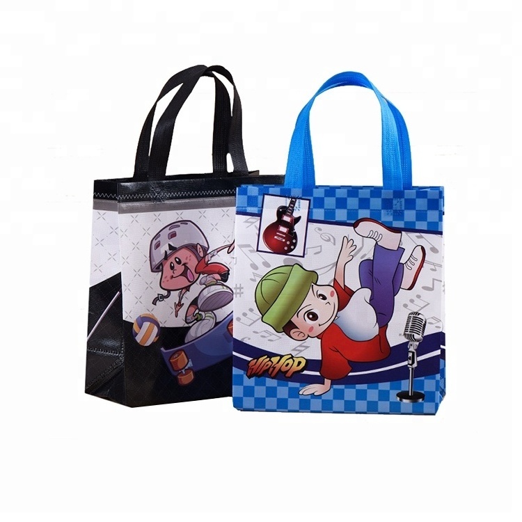 China manufacturer cheap custom cartoon picture printed laminated non woven promotional shopping bag