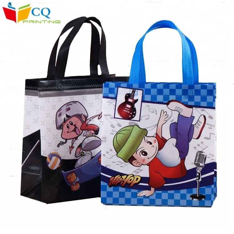 China manufacturer cheap custom cartoon picture printed laminated non woven promotional shopping bag