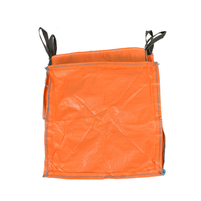 PP 1000kg Bulk Container Jumbo Bag Super Sack Big Orange Color Breathable Flat Bottom 1500kg Loading Concrete Sand Storage