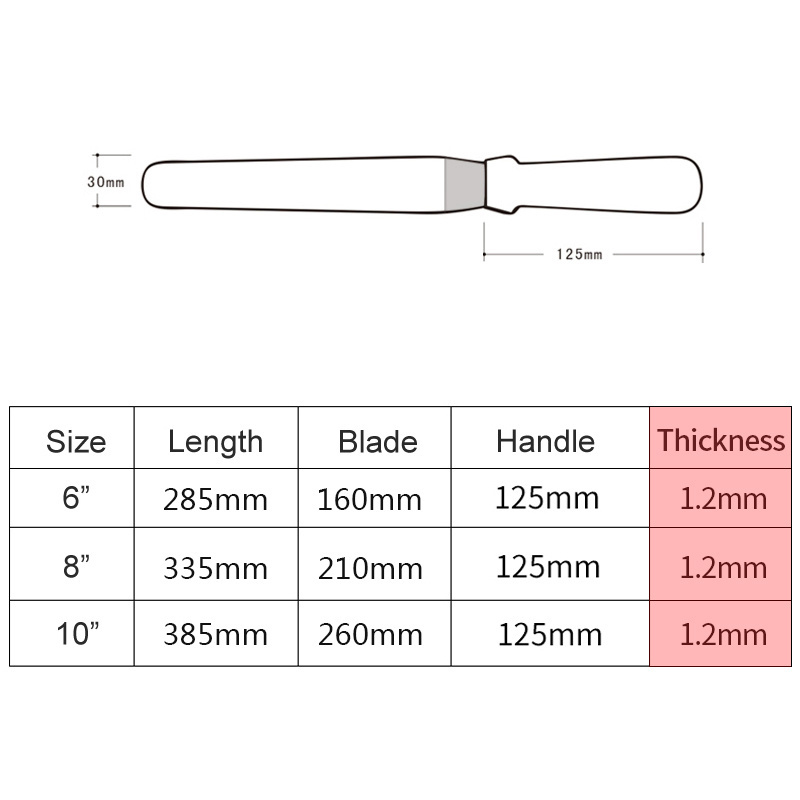 Custom mini metal cake icing spatula set ice cream offset spatula small baking cake decoration Offset Icing Spatulas