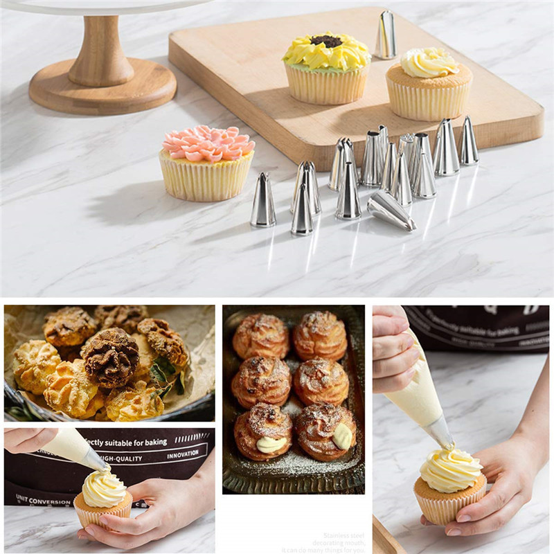 21 PCS Stainless Steel Spatula Kits Supplies Decorating Cake Tool Set With Cake Turntable for Cake Decoration