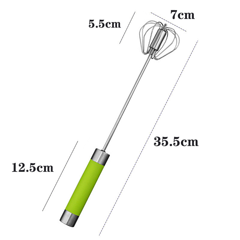 Stainless Steel Egg Whisk for Cooking Hand Push Rotary Whisk Blender for Home/