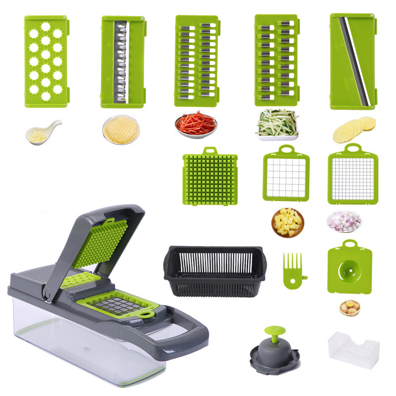 Multi functional Kitchen Accessories Slicer all-in-1 fast manual 12 in 1 vegetable chopper