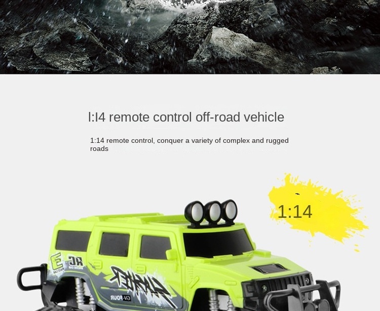 Children's four-way remote control car 1:14 SUV Rechargeable pickup Hummer Bigfoot Boy car toy