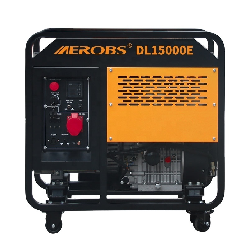 4-Stroke,Air-cooled ,Direct injection 50Hz/12kVA Key Start Open-Frame Diesel Generator with Twin-Cylinder Diesel Engine