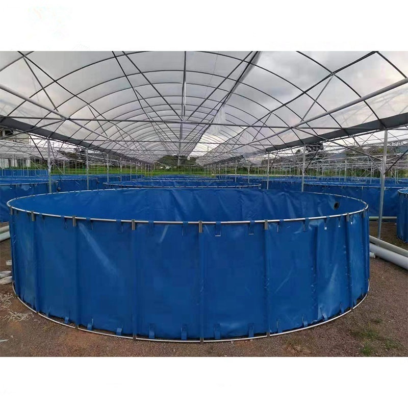 100m3 - 1000m3 Above Ground Large Size Pvc Tarpaulin Round Fish Farming Tank Pond