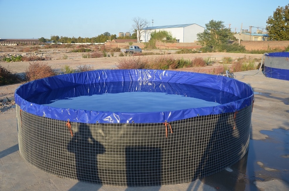 100m3 - 1000m3 Above Ground Large Size Pvc Tarpaulin Round Fish Farming Tank Pond