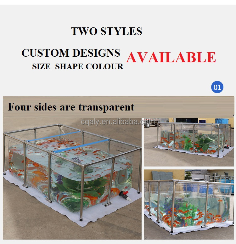 Ailinyou Supply   Collapsible  Koi Fish Pond Portable Pvc fish farming  Transparent Fish Pond