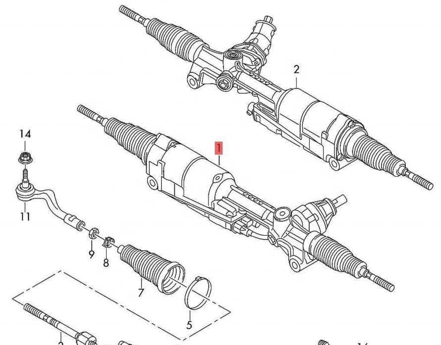 Car steering rack assy EPS for Audi Q7 (4MB 4MG) 3.0 TDI quattro 15- 19 Auto parts power steering rack RHD 4M2423055M 4M2423055N