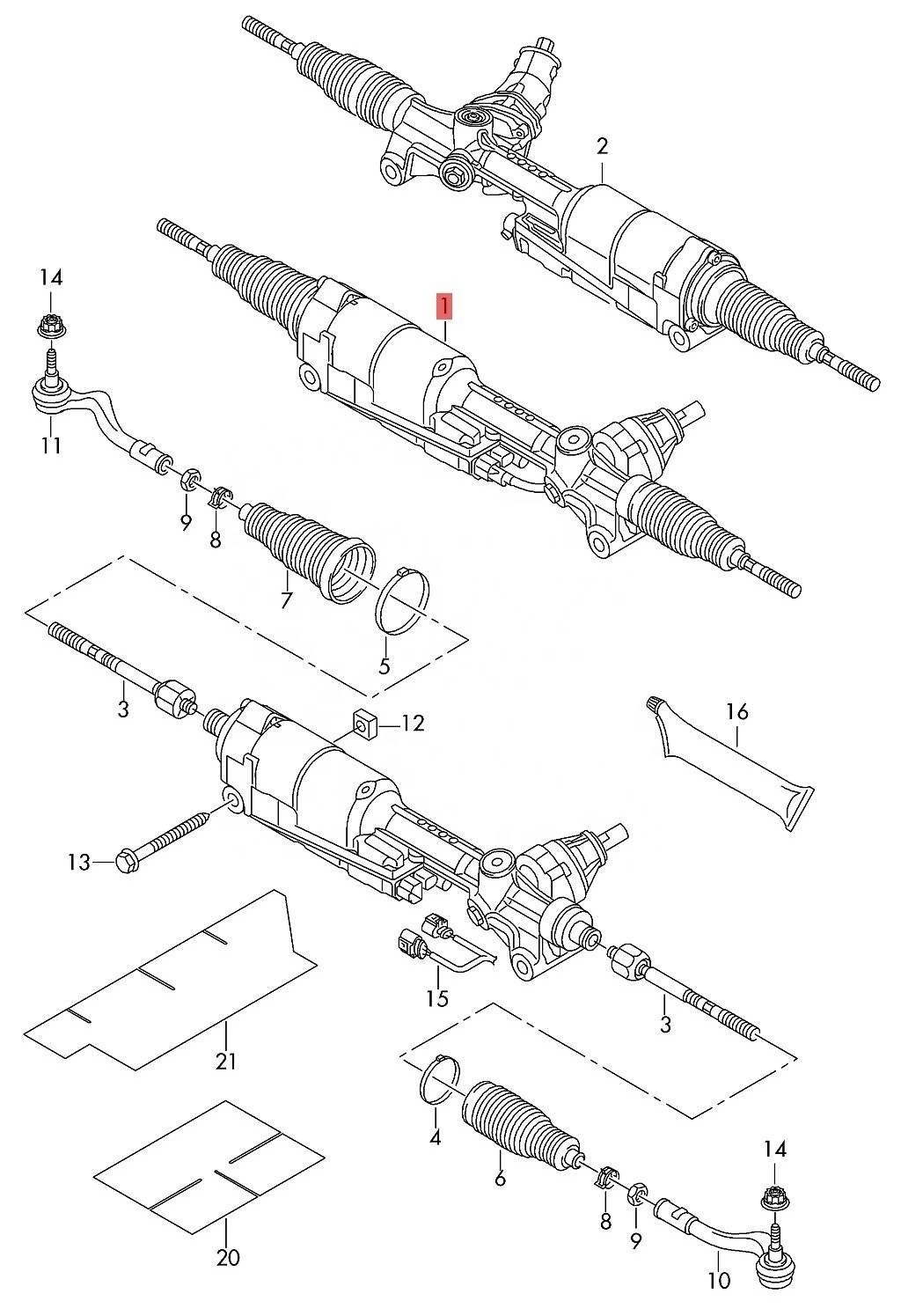 Car steering rack assy EPS for Audi Q7 (4MB 4MG) 3.0 TDI quattro 15- 19 Auto parts power steering rack RHD 4M2423055M 4M2423055N