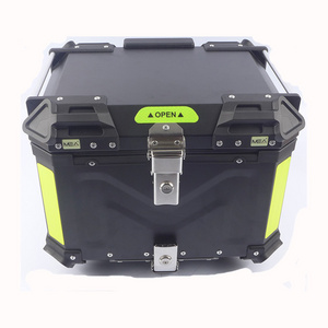 Motorcycle Spare Parts 55L Black Aluminum Alloy Motorcycle Tail Box Waterproof Delivery Box Top Case Storage box