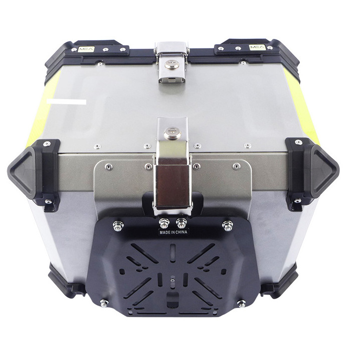 Motorcycle Spare Parts 55L Black Aluminum Alloy Motorcycle Tail Box Waterproof Delivery Box Top Case Storage box