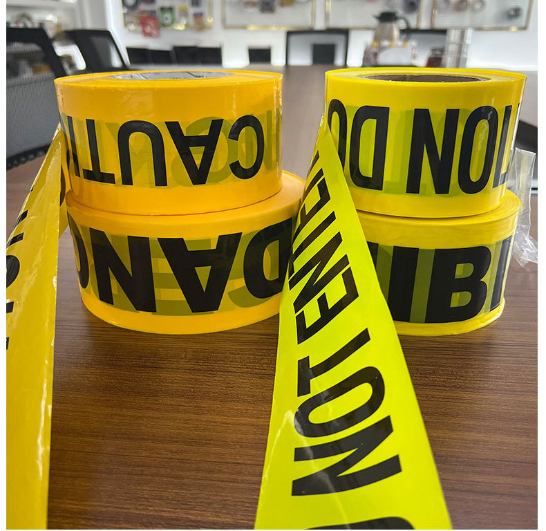 No-adhesion Logo Warning Yellow Pe Barrier Barriage Custom Caution Tape