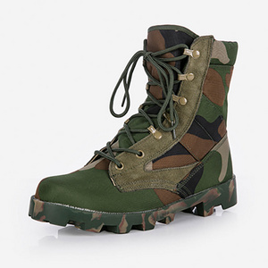 Factory High Ankle Rubber Outsole Camo Boot Jungle Men  Boots Green Jungle Strong Camo Boots