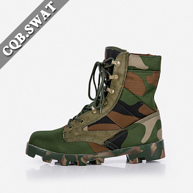 Factory High Ankle Rubber Outsole Camo Boot Jungle Men  Boots Green Jungle Strong Camo Boots