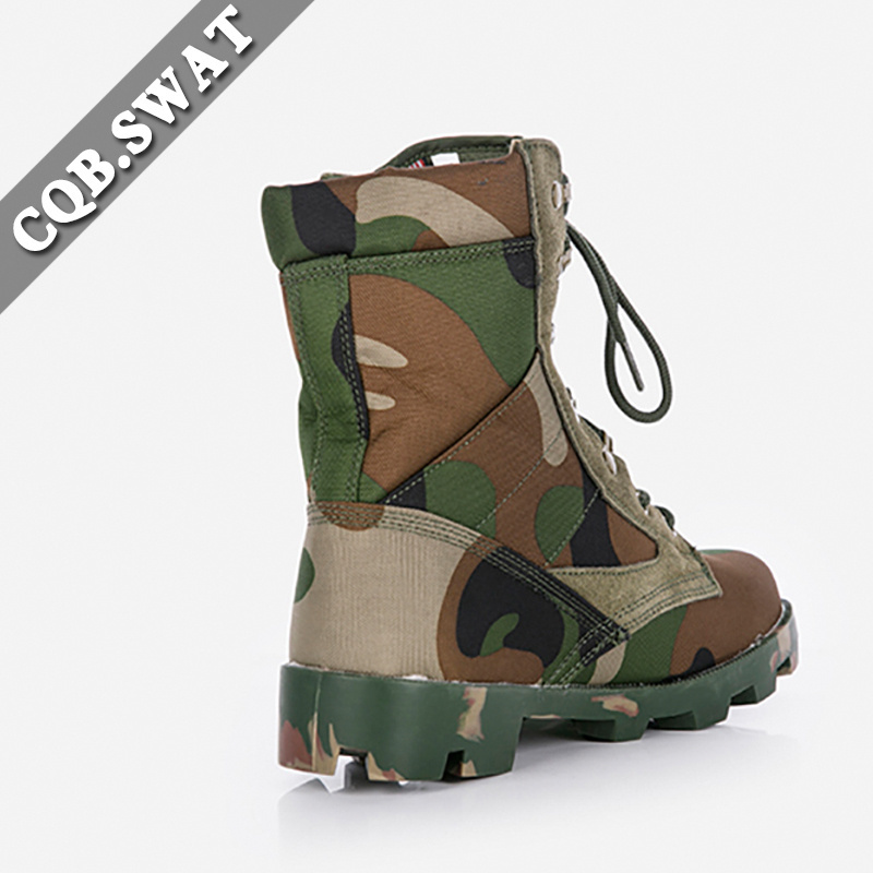 Factory High Ankle Rubber Outsole Camo Boot Jungle Men  Boots Green Jungle Strong Camo Boots