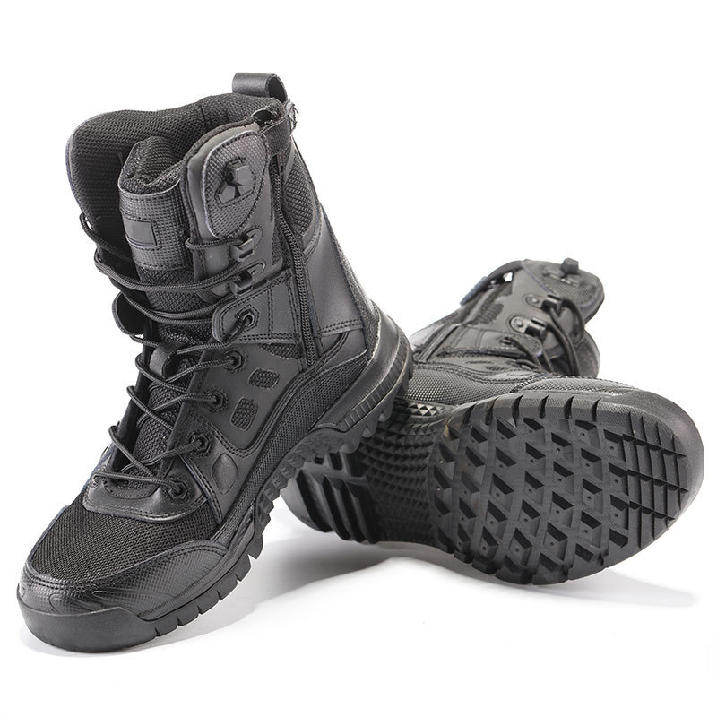 Tactical Mens Boots Special Force Leather Black Combat Ankle Boot  Work Shoes for law enforcement