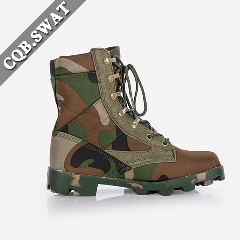 Factory High Ankle Rubber Outsole Camo Boot Jungle Men  Boots Green Jungle Strong Camo Boots