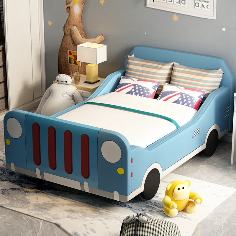 Innovative bedroom furniture stylist Kindergarten Racing blue Boy Girl  Kids children bed car cartoon