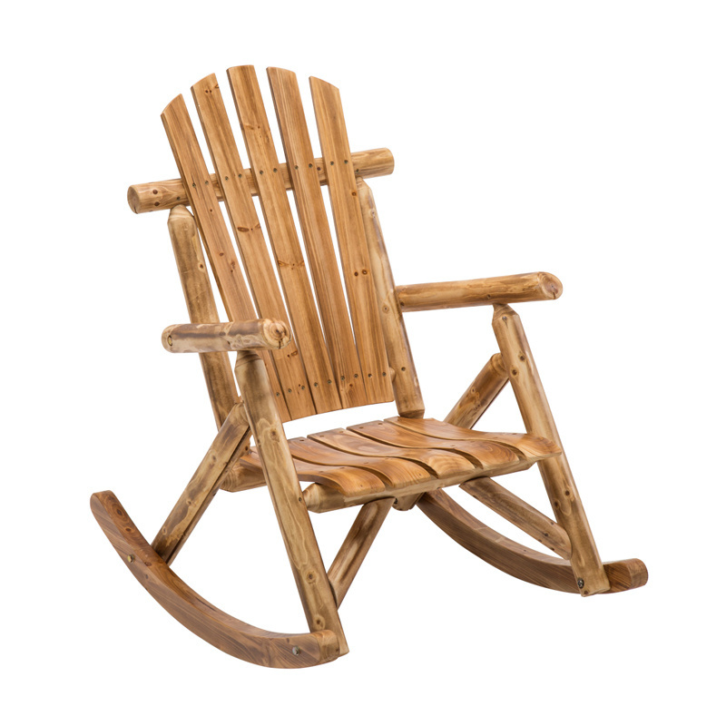 Wholesale Flatpack Carbonization Antique Backyard Outdoor Patio Wooden Adirondack Rocking Chair