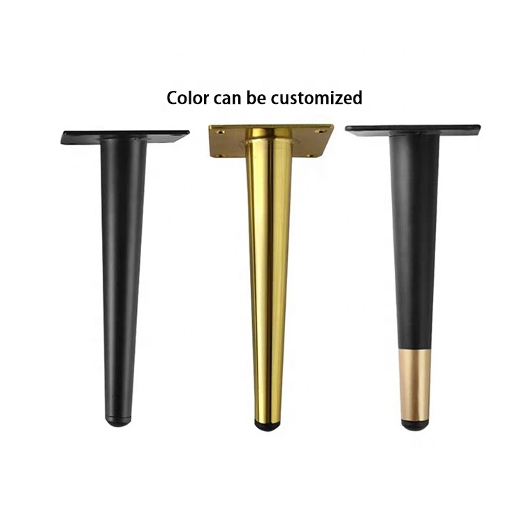 Modern 100mm-720mm Steel Black Gold Tapered Furniture Feet Sofa Cabinet Chair Legs for Furniture